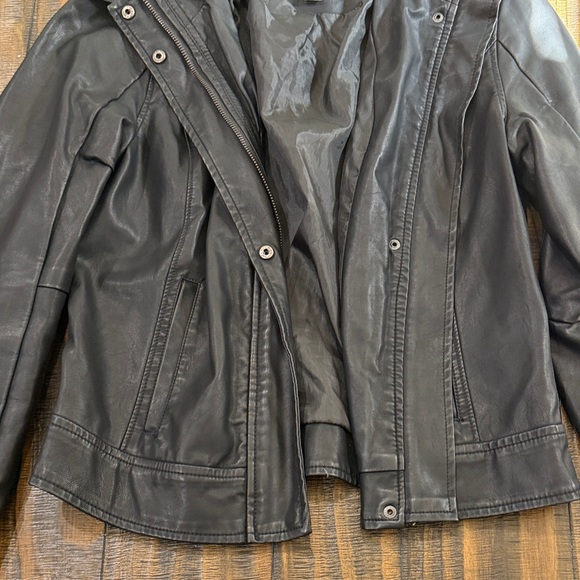 a new day Charcoal Leather Jacket - Picture 3 of 5